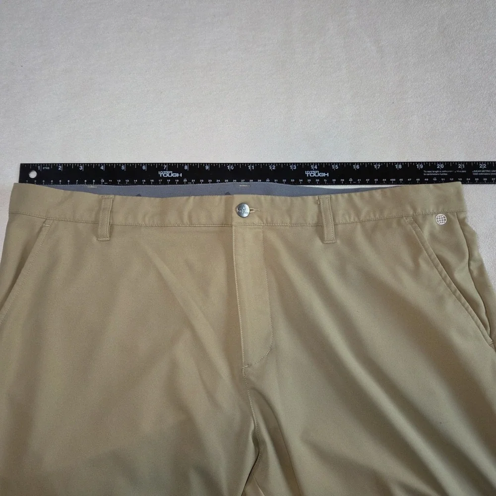 ADIDAS Golf Pants Mens 40x32 Beige Straight Fit Performance Flat Front